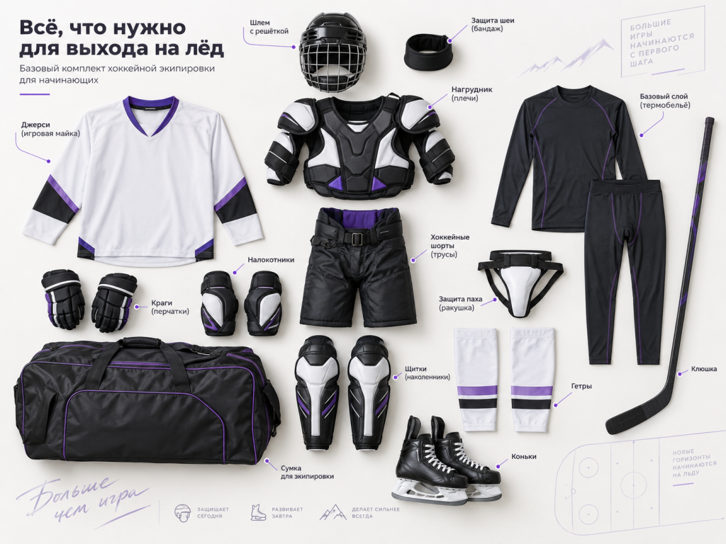 Основные элементы хоккейной экипировки для новичка